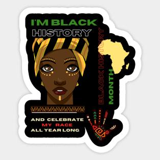 Black history month cute graphic design artwork Sticker